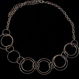 Necklace short 8” Goldtone Conjoined Rings
